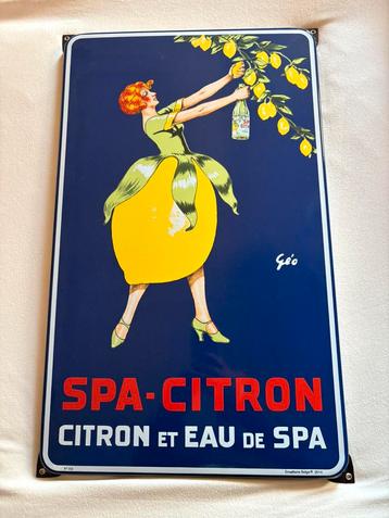 Plaque émaillée Spa citron émaillerie belge 2014 num 114, Enlèvement ou Envoi, Comme neuf