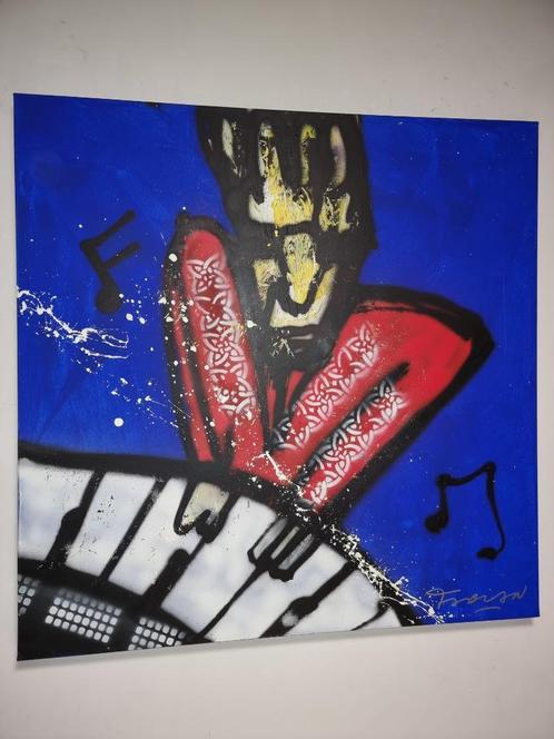 Grande œuvre sur toile de Fabian (Herman Brood) Avec certifi, Antiquités & Art, Art | Peinture | Classique, Enlèvement ou Envoi