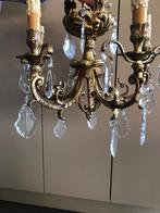 lustre en cuivre avec décorations en cristal, Maison & Meubles, Lampes | Lustres, Comme neuf, Enlèvement ou Envoi