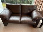 Lederen salon 3 x 2-zit + poef, Maison & Meubles, Enlèvement, Utilisé, Cuir