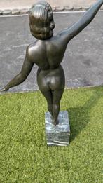 Bronzen art deco naakte dansende dame, Antiek en Kunst, Kunst | Beelden en Houtsnijwerken, Ophalen of Verzenden