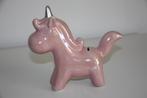 Spaarpot roze keramische unicorn eenhoorn paard, Ophalen of Verzenden, Gebruikt, Steen, Aardewerk of Keramiek, Dier