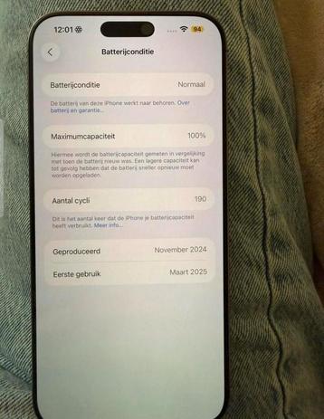 Apple iphone 16 pro 256G
Batterij 100%
 beschikbaar voor biedingen