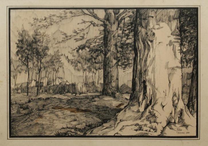 Maurits Tilley (1908-1978): Hamme 1931 (37 x 37 cm), Antiek en Kunst, Kunst | Schilderijen | Klassiek, Ophalen of Verzenden