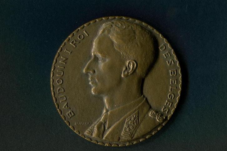 AJPBE Eerbetuigingsmedaille Boudewijn, 1e koning der Belgen,, Postzegels en Munten, Munten | België, Losse munt, Brons, Ophalen of Verzenden