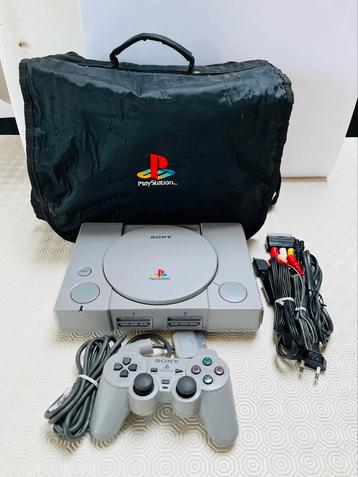 PS1 console in tas+controller+games+memory card 