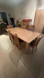 Italiaanse eiken tafel met 6 stoelen, Huis en Inrichting, 4 tot 6 stoelen, Ophalen