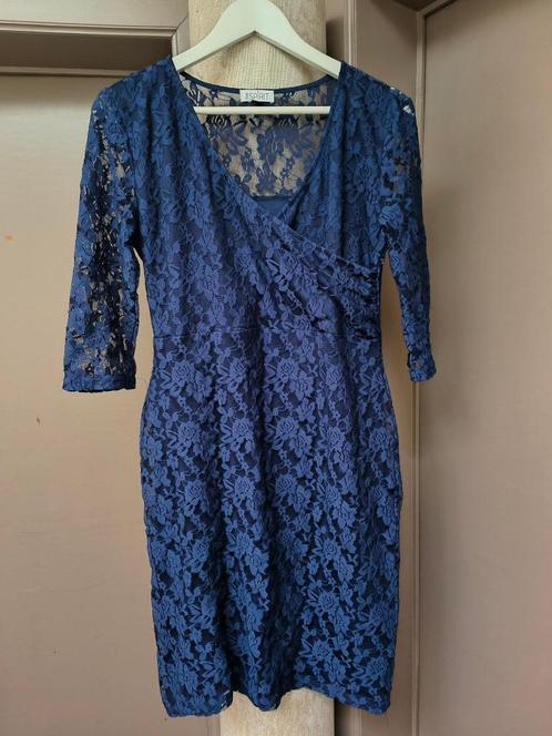 Blauw/paarse jurk (maat M), Kleding | Dames, Jurken, Zo goed als nieuw, Maat 38/40 (M), Blauw, Boven de knie, Ophalen