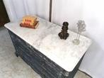 Antiek brocante commode met dik marmeren blad B 130 H 86, Antiek en Kunst, Ophalen
