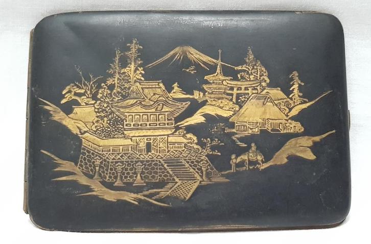 Étui à cigarettes - métal peint - oriental., Antiquités & Art, Curiosités & Brocante, Enlèvement ou Envoi