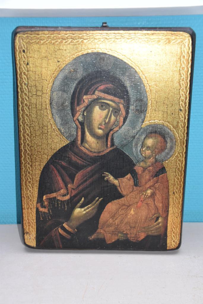 Icône Notre-Dame et l'enfant, Collections, Religion, Comme neuf, Christianisme | Catholique, Autres types, Enlèvement ou Envoi