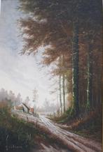 Gaston Quidousse (1938-1998): Landelijke weg (O/D, 99x129cm), Antiek en Kunst, Kunst | Schilderijen | Klassiek, Ophalen