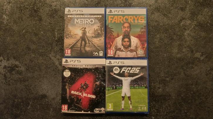 Metro Exodus Ps5 / Farcry 6 Ps5 / Black4Blood Ps5 / FC25 New, Games en Spelcomputers, Games | Sony PlayStation 5, Zo goed als nieuw