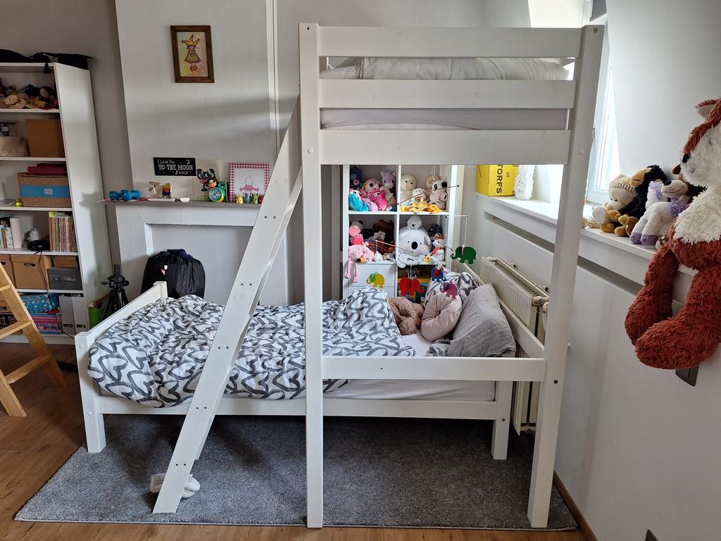 Hoogslaper met twee bedden (hoekslaper, stapelbed), Enlèvement, Comme neuf, Lits superposés