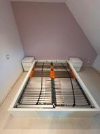 Bed IKEA malm met lattenbodems, Huis en Inrichting, Slaapkamer | Bedden, Ophalen, Gebruikt, Wit, Tweepersoons