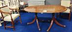 Engelse tafel + 2 fauteuils + 2 stoelen, Huis en Inrichting, Ophalen, Gebruikt, Eikenhout
