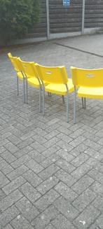 Vier gele stoelen, Huis en Inrichting, Stoelen, Ophalen, Gebruikt, Vier
