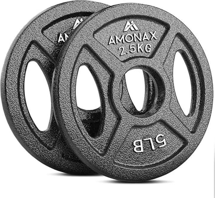 Amonax Gietijzeren halterschijvenset 2 x 2,5kg GRATIS LEV, Sport en Fitness, Fitnessmaterialen, Nieuw, Halterschijven, Verzenden