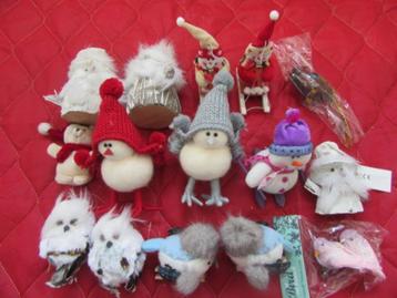 Kerstdecoratie : uiltjes - vogeltjes - sneeuwman - Kerstmis beschikbaar voor biedingen