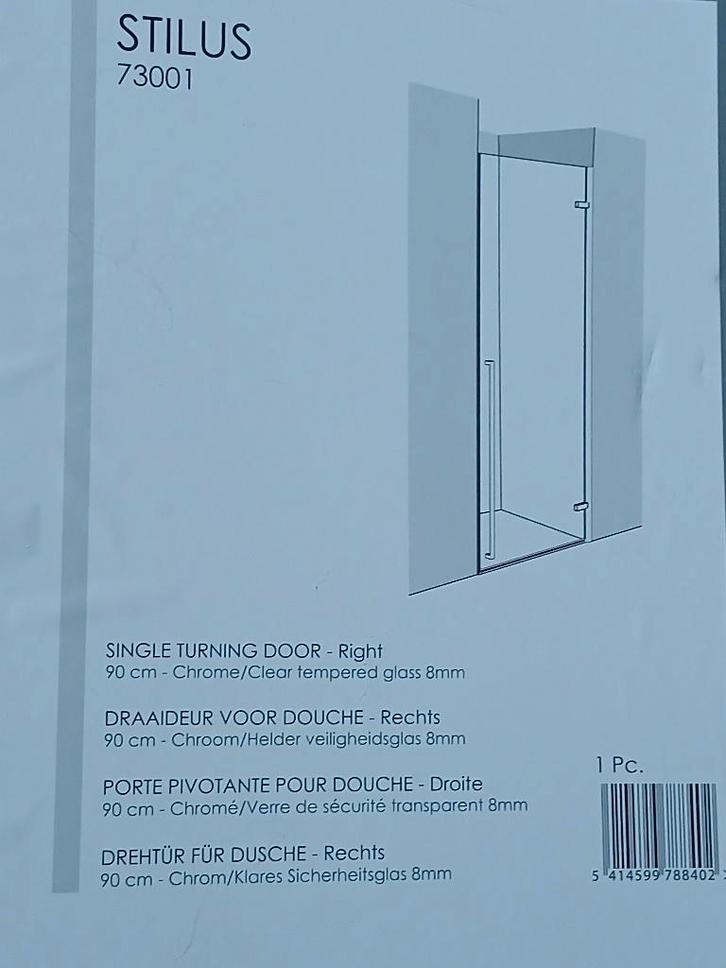 Porte de douche neuve Luca Varess X2O, Bricolage & Construction, Sanitaire, Neuf, Douche, Chrome, Enlèvement
