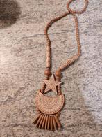 Etnische statement ketting - ster en halve maan, Bijoux, Sacs & Beauté, Colliers, Avec pendentif, Comme neuf, Brun, Enlèvement