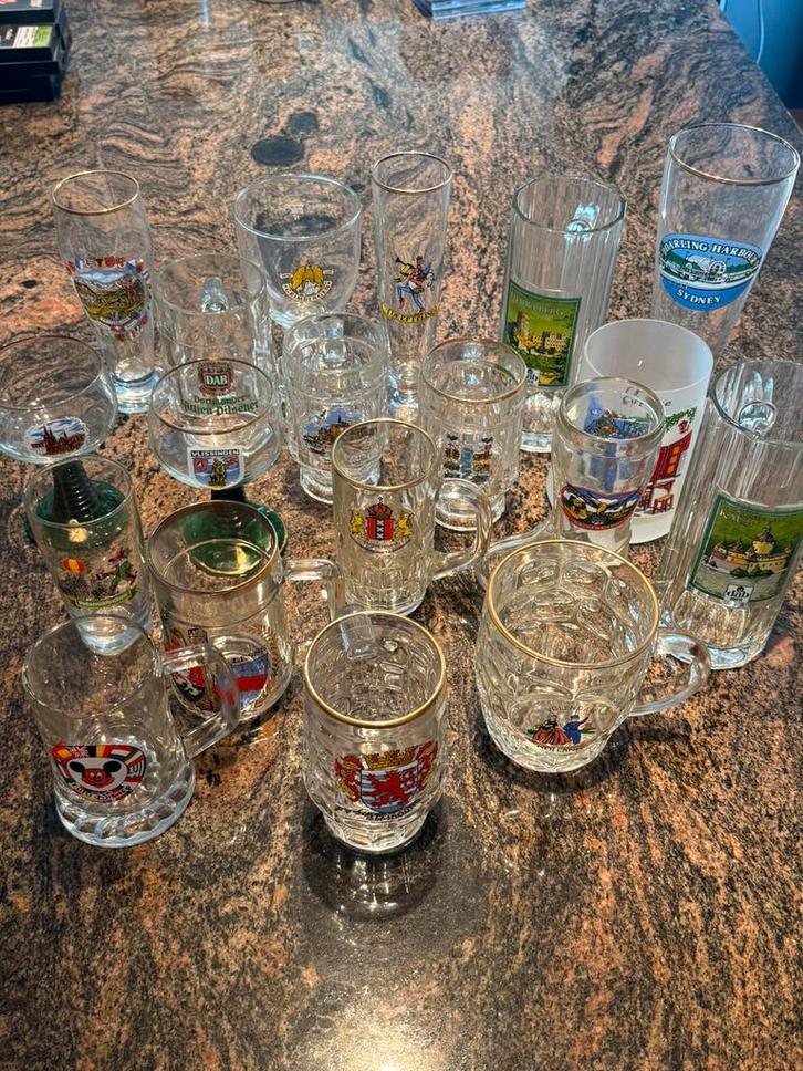 Lot Bierglazen - 19 stuks, Verzamelen, Glas en Drinkglazen, Nieuw, Bierglas, Ophalen