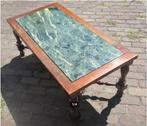 Prachtige retro houten Salontafel met marmeren blad - 113x58, Ophalen, Huis en Inrichting