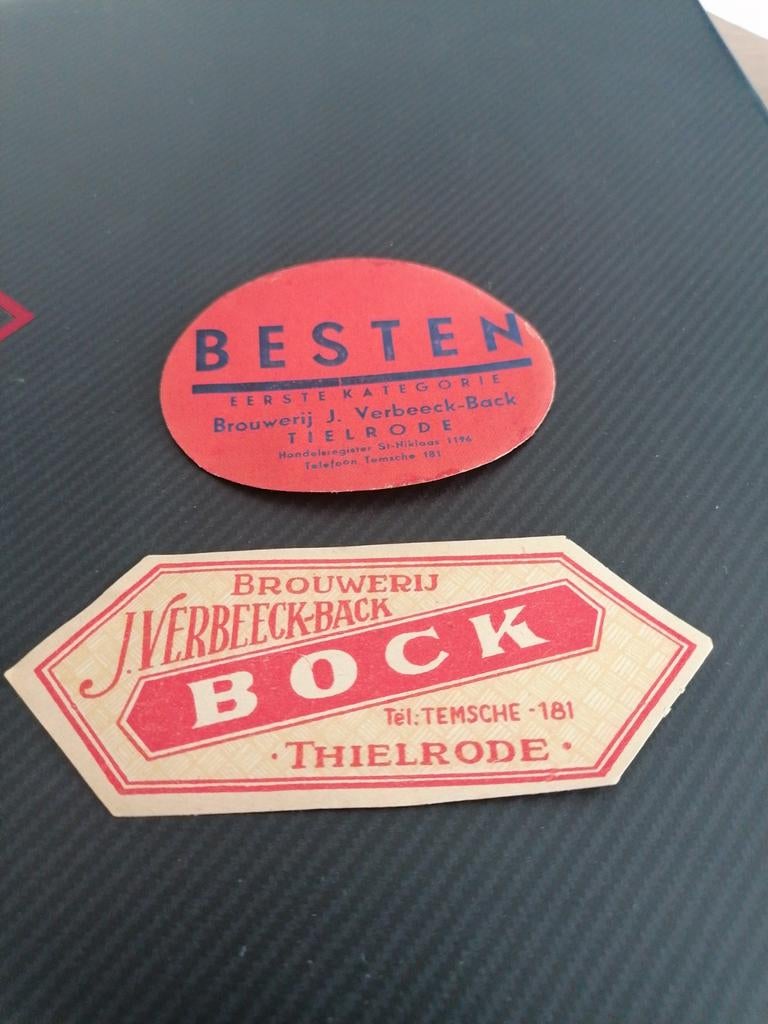 2 anciennes étiquettes Thielrode, Collections, Enlèvement ou Envoi