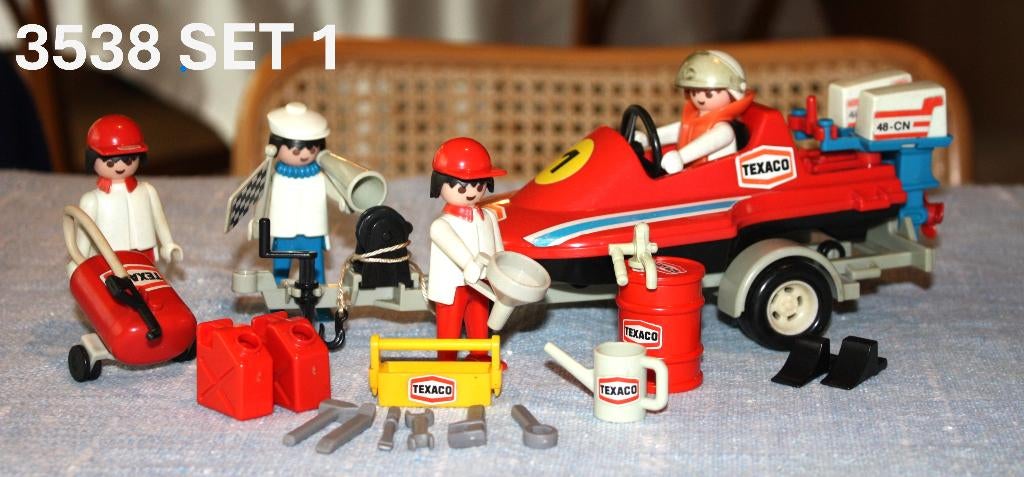 Playmobil 2 x 3538 Speedboot (vintage 1979) + 1 gratis, Enlèvement ou Envoi, Utilisé, Ensemble complet
