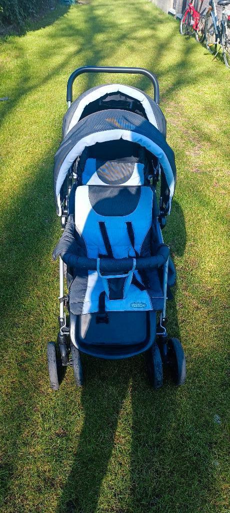 Dubbele buggy Nattou – compact & praktisch (2 kinderen), Enfants & Bébés, Buggys, Utilisé, Autres marques, Modèle duo, Ombrelle