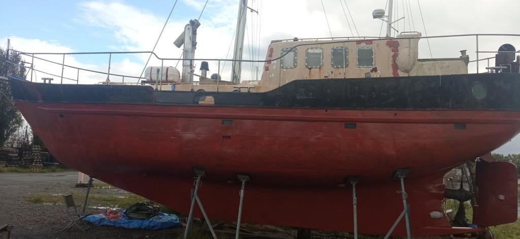 Stalen boot uit 1928, Watersport en Boten, Kajuitzeilboten en Zeiljachten, Gebruikt, Staal, 12 meter of meer, Diesel, Ophalen
