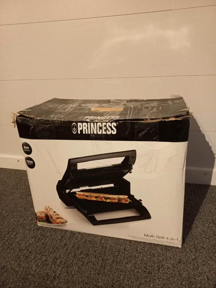 Princess Multi Grill 4-in-1 Defect/Voor onderdelen/reparatie, Electroménager, Grils de contact, Neuf, Plaques amovibles, Assiettes lavables au lave-vaisselle
