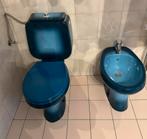 Bad - toilet en bidet blauw, Huis en Inrichting, Badkamer | Badkamermeubels, Ophalen, Gebruikt