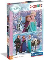 Disney Frozen 2 in 1 Puzzel - 2 x 20 stukjes - Clementoni, Enlèvement ou Envoi, 10 à 50 pièces, Neuf, 2 à 4 ans