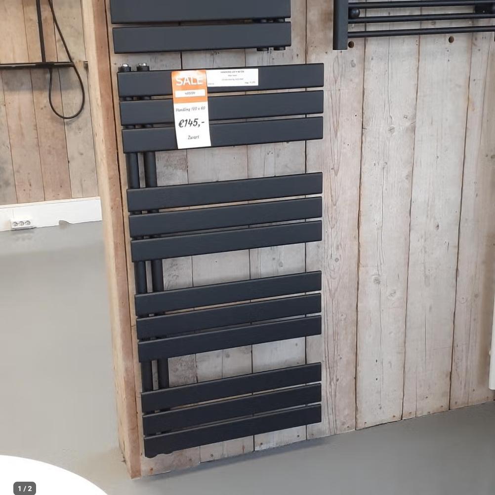 Opruiming! Design radiator, Mat zwart, CV, Vandling 120x60, Ophalen of Verzenden, Nieuw, Zwart