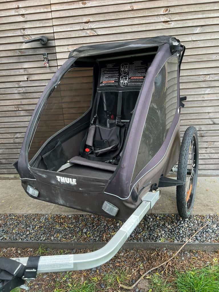 THULE fietskar Coaster XT + kinderhangmat Thule, 40 à 60 kg, Pliable, Enlèvement, Utilisé