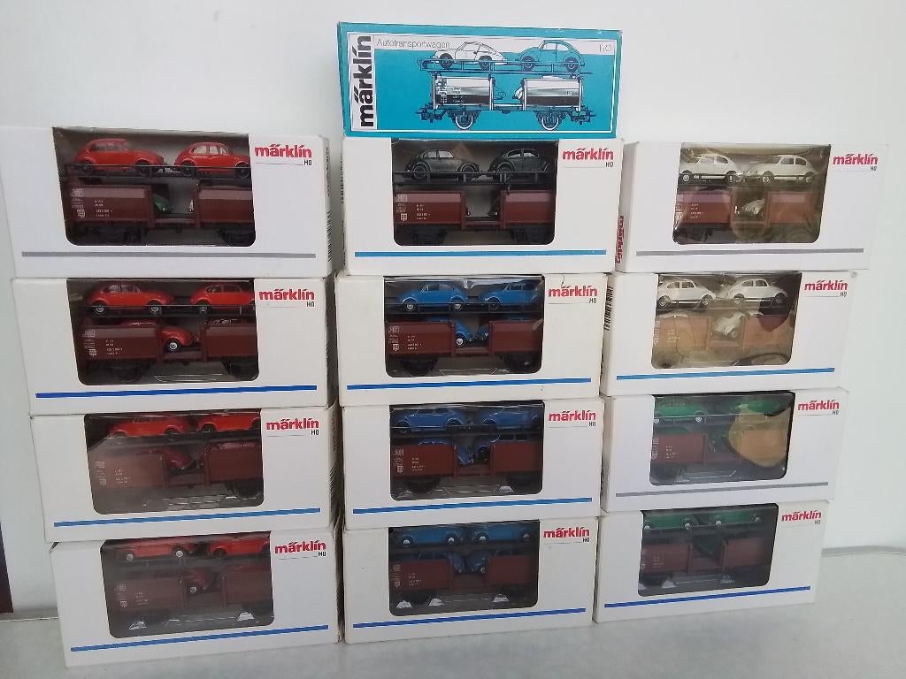 Marklin autotransportwagen 4613 en 4612, Enlèvement ou Envoi, Courant alternatif, Wagon, Comme neuf