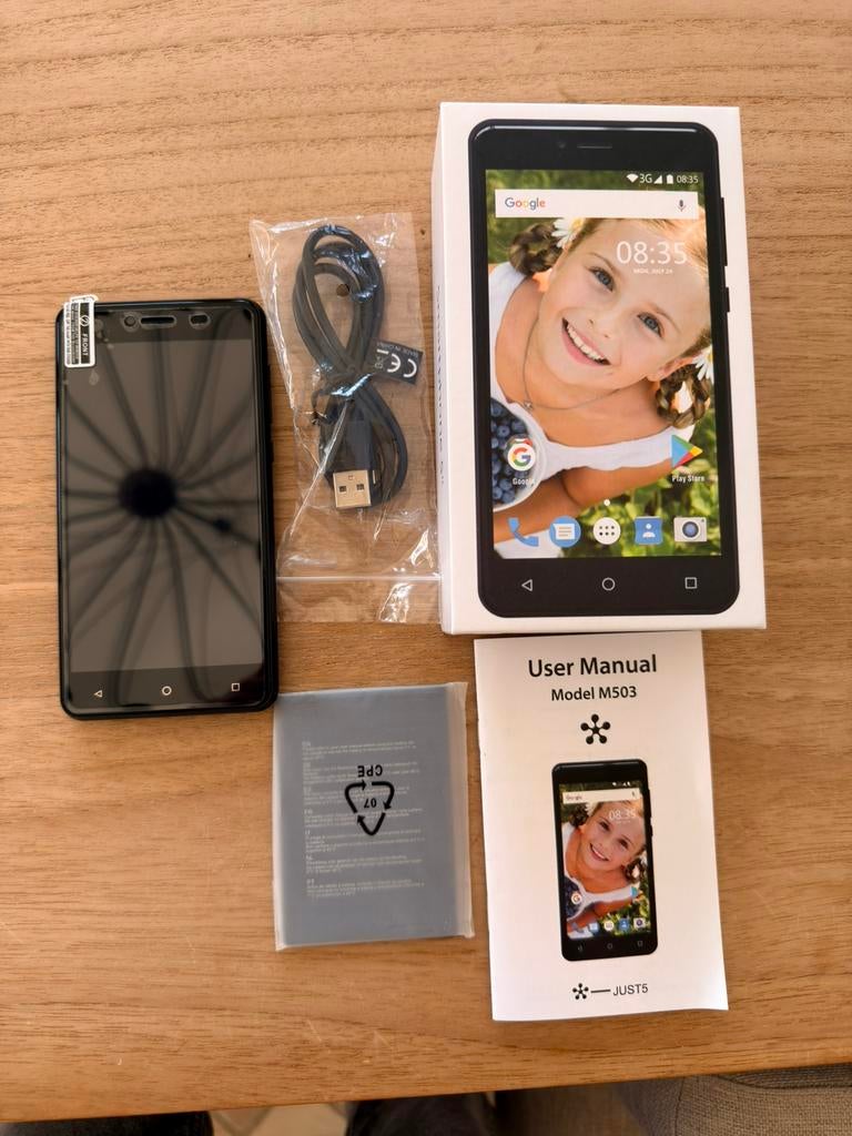 Just5 M503 – eenvoudige smartphone – nieuwstaat, Enlèvement, Comme neuf, 6 mégapixels ou plus