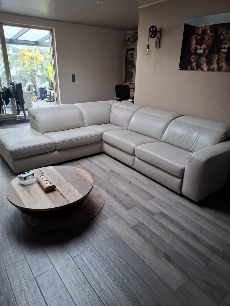 Lederen hoekzetel met elektrische voetenbank, Maison & Meubles, Canapés | Coins salons complets, Enlèvement