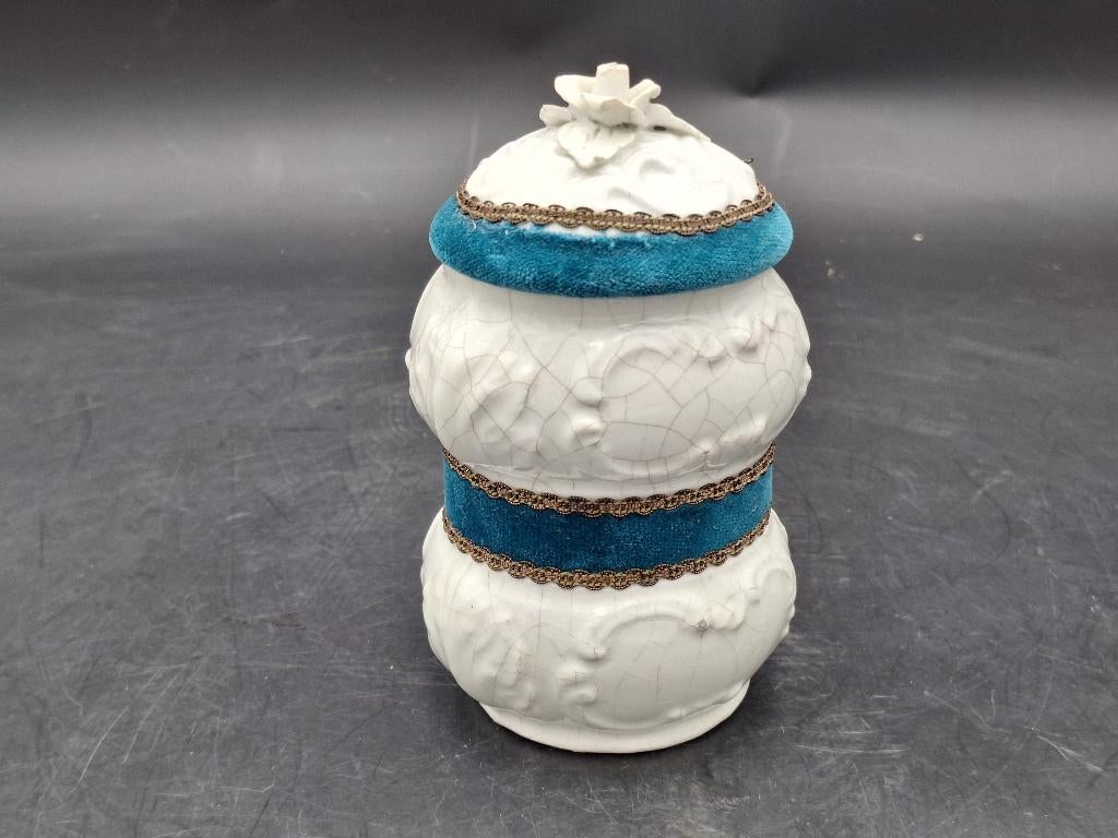 oud porseleinen potje met deksel, jaren 50, Ophalen of Verzenden