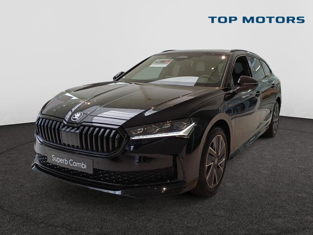 Skoda Superb Combi PHEV Superb Combi Sportline 1,5 TSI iV 11, Auto's, Automaat, Lederen bekleding, Zwart, Break