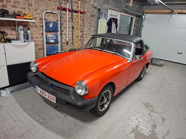 MG Midget 1500 1978, Autos, Oldtimers & Ancêtres, Particulier, MG, Essence, Cabriolet, 2 portes, Boîte manuelle, Rouge, Noir, Cuir et Tissu