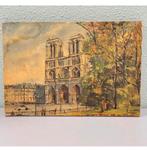 Schilderij Notre Dame Kathedraal Parijs Frankrijk op Hout vt, Ophalen of Verzenden