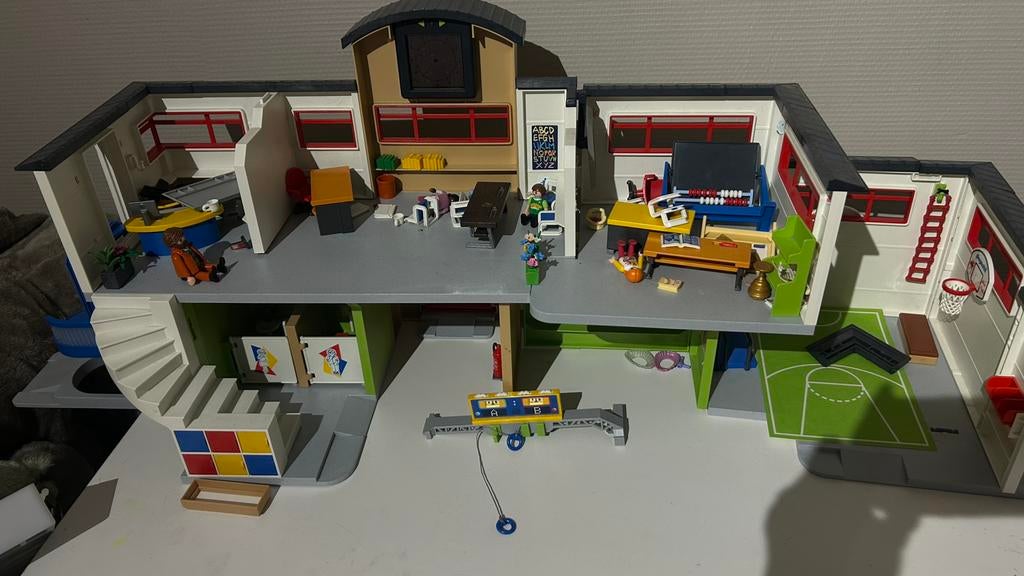Playmobile school en turnzaal,, Ophalen, Zo goed als nieuw, Complete set