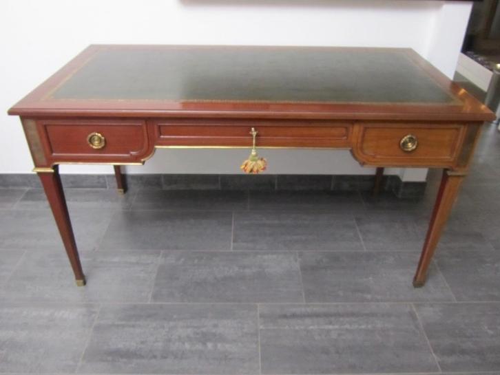 Louis XV bureau met leder inleg - prachtig stuk !, Antiek en Kunst, Curiosa en Brocante, Ophalen