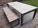 Table de jardin avec banc, Enlèvement, Utilisé, Rectangulaire, Aluminium