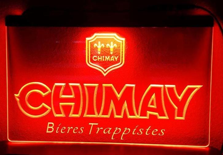 Chimay bier reclame verlichting lamp logo decoratie kado bar, Verzamelen, Merken en Reclamevoorwerpen, Nieuw, Lichtbak of (neon) lamp
