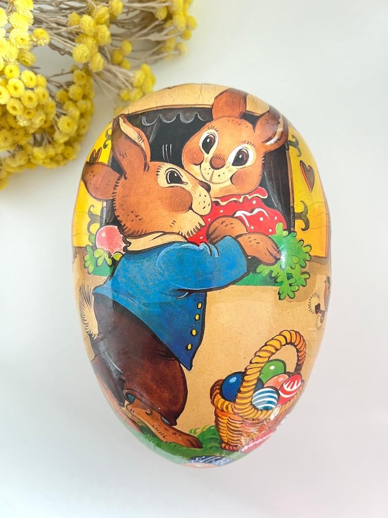 Grande boîte œuf en carton / papier mâché, Diversen, Pasen, Gebruikt, Ophalen of Verzenden