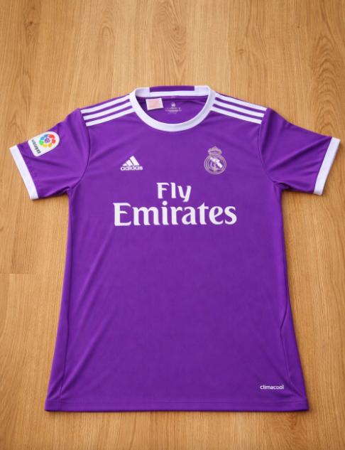 Real Madrid uitshirt 2016/2017 L Paars, Maat 52/54 (L), Verzenden, Paars, Zo goed als nieuw