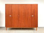 Vintage mid-century teak kleerkast 1960's, Maison & Meubles, Armoires | Penderies & Garde-robes, Avec tablette(s), 200 cm ou plus